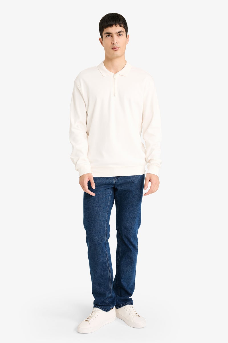 ديفاكتو سويت شيرت قصة عادية بياقة بولو بسحاب - Image 2